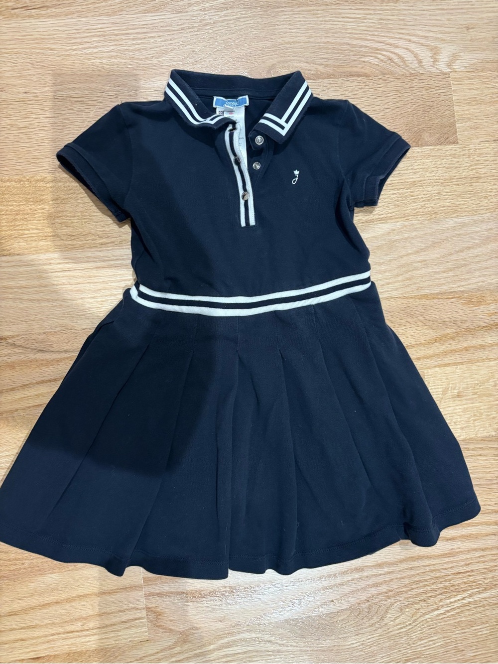Jacadi Navy Dress with White Trim